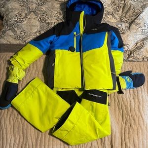 Obermeyer boys volt ski bib pants jacket & gloves